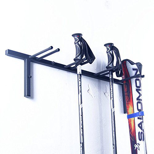 Ski Rack Snowboard Rack Wall Mount Pole Rack for Garage Storage, Black