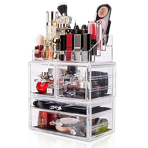 Makeup Organizer 3 Pieces Acrylic Cosmetic Storage Drawer