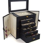 Kendal Huge Leather Jewelry Box/Case / Storage LJC-SHD5BK (Black)