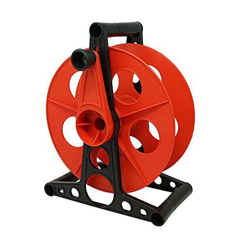 Coleman Cable E-103 Cord Storage Wheel, Holds Up To 150 Feet of 16/3 Gauge Extension Cord Or 125 Feet of 14/3 Gauge Cord, Holiday Lights, rope, Hose Reel Storage and Light Wire, Heavy Duty Plastic