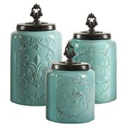 American Atelier Blue Antique Set of 3 Canisters,
