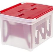 IRIS USA, WFB-45LW, Wing-Lid Storage Box with 4 Light Wraps, Red, 1 Pack