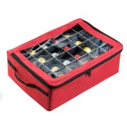 Tiny Tim Totes | Premium | 48 Christmas Ornament Organizer Storage Box | Red Case