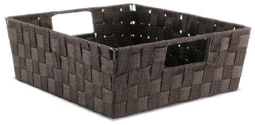 Whitmor Woven Strap Shelf Storage Tote Basket - Espresso