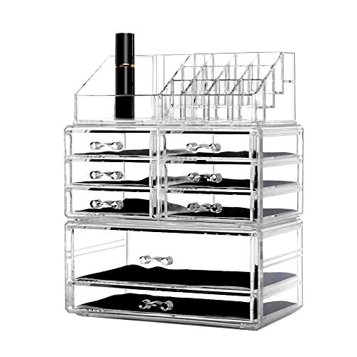 Grid Stackable Cosmetic Makeup Storage Cube Organizer