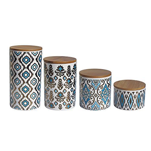 American Atelier Canister Set (4 Piece), Blue/Gold