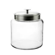 Anchor Hocking Montana Glass Jar with Fresh Sealed Lid, Brushed Metal, 1.5 Gallon