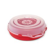 Homz Holiday Wreath Plastic Storage Box, Up to 24", Red With Clear Lid (Pack of 1)