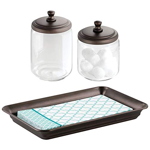 mDesign Metal Vanity Tray for Towels or Cosmetics