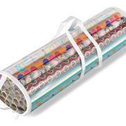 Whitmor Clear Gift Wrap Organizer - Zippered Storage for 25 Rolls