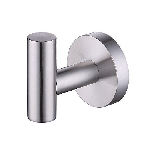 KES SUS 304 Stainless Steel Coat Hook Single Towel/Robe Clothes Hook for Bath Kitchen Garage Heavy Duty Contemporary Hotel Style Wall Mounted, Brushed Finish, A2164-2