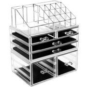 3 Pieces Acrylic Cosmetic Storage Drawers and Jewelry Display Box