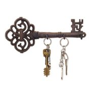 Decorative Wall Mounted Key Holder | Vintage Key with 3 Hooks | Wall Mounted | Rustic Cast Iron | 10.8 x 4.7- with Screws and Anchors by Comfify