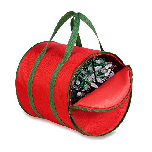 Honey-Can-Do SFT-02104 Holiday Light String Storage Reels and Bag, Red/Green