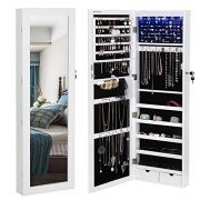 SONGMICS 6 LEDs Jewelry Cabinet Lockable Wall Door Mounted Jewelry