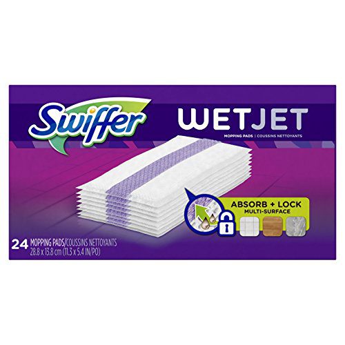 Swiffer Wetjet Hardwood Mop Pad Refills for Floor Mopping and Cleaning, All Purpose Multi Surface Floor Cleaning Product, 24 Count