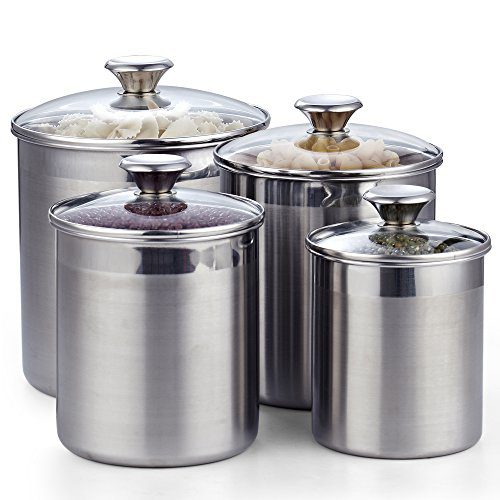 Cooks Standard 02553 4-Piece Canister Set Stainless Steel