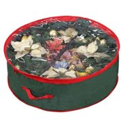 Primode Wreath Storage Bag with Clear Window | Garland or Xmas Wreath Container for Easy Storage (30” Holiday Wreath Bags) Constructed of Durable 600D Oxford Material (Green)