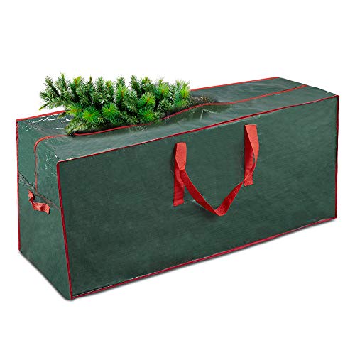 ProPik Artificial Tree Storage Bag Perfect Xmas Storage Container with Handles | 45” x 15” x 20” Holiday Tree Storage Case | with Sleek Zipper Fits Up to 7 Foot Tall Disassembled Trees (Green)