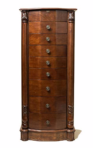 Hives and Honey 2417-654 Henry IV Jewelry Armoire, 39.75" H x 17.25" W x 11.6" D, Walnut