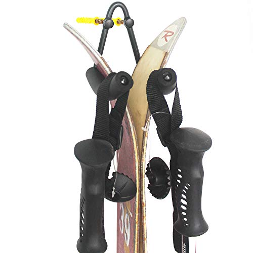 YYST Vertically Ski Wall Mount Ski Wall Hanger Wall Rack - Fit Most Boards - Black