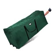 Primode Holiday Rolling Tree Storage Bag, Extra Large Heavy Duty Storage Container, 25" Height X 20" Wide X 60" Long with Wheels and Handles (Green)