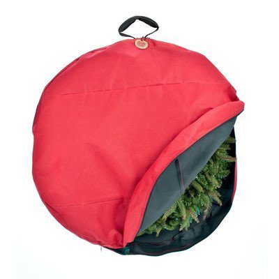 TreeKeeper Wreath Storage Bag with Direct Suspend Handle, Red, 30-Inch