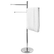 MyGift 40-Inch Freestanding Stainless Steel Bathroom Towel/Kitchen Towel Rack Stand with 3 Swivel Arms