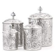 Stainless Steel Canister set One Size Antique Pewter