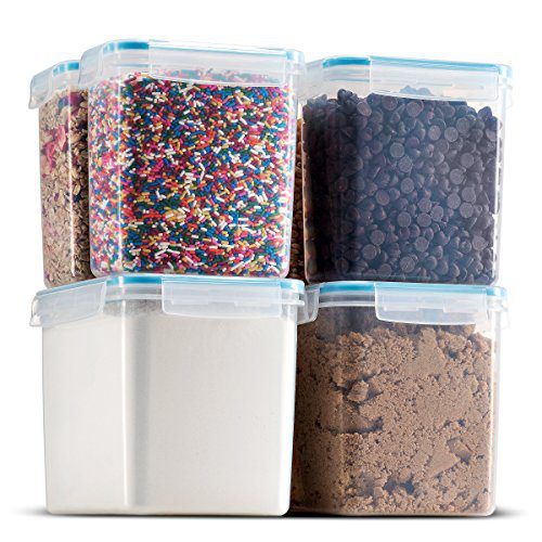 Komax Biokips Dry Food Storage Containers | (set of 6) Airtight Pantry Organization and Storage Containers | Baking Supplies, Flour, Sugar Canister Set | BPA-Free, Freezer, and Dishwasher Safe
