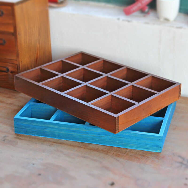 Vintage Retro Storage Boxes Wooden Box Durable Cosmetic Box Jewellery Organizer Container Decorative Solid Wooden Display Boxes