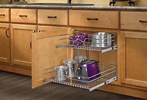 Rev-A-Shelf - 5WB2-2122-CR - 21 in. W x 22 in. D Base Cabinet Pull-Out Chrome 2-Tier Wire Basket