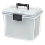 IRIS Letter Size Portable Weathertight File Box, 4 Pack, Clear