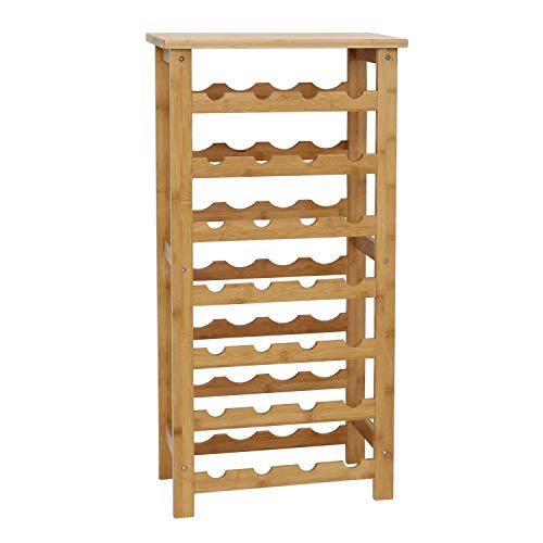 Kinbor Bamboo Wine Standing Rack Storage (28-Bottle)