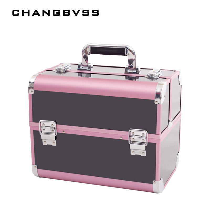 Hot Selling Makeup Organizer Jewelry Box,Large Cosmetic Bags Suitcase Make Up Storage Box,Women Travel Make Up Case Cosmetic Bag
