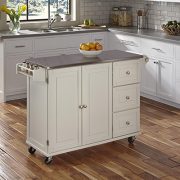 Home Styles 4512-95 Liberty Kitchen Cart with Stainless Steel Top, White