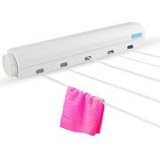 Retractable Clothesline 5-Line Dryer | Indoor or Outdoor Use | Hang Wet or Dry Laundry - Wall Hanger Retractable Indoor Clothes Hanger Magic Drying Rack (5-Lines)
