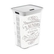 Laundry a Never Ending Cycle Laundry Hamper with lid, White