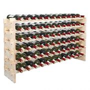 Smartxchoices 72 Bottle Stackable Modular Wine Rack Wine Storage Rack Solid Wood Wine Holder Display Shelves, Wobble-Free (Six-Tier, 72 Bottle Capacity)