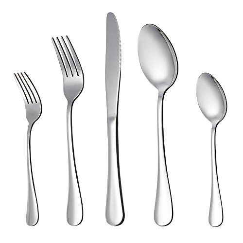 LIANYU 20-Piece Silverware Flatware Cutlery Set, Stainless Steel Utensils Service for 4, Include Knife/Fork/Spoon, Mirror Polished , Dishwasher Safe