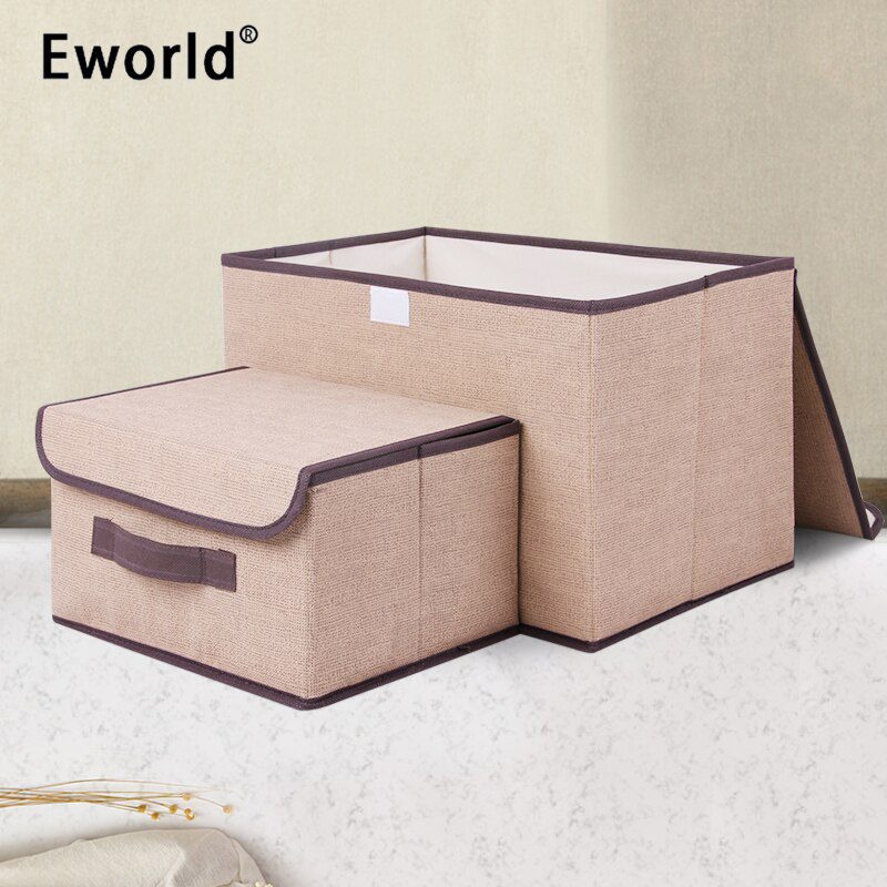 Eworld 2pcs Household Portable Box Waterproof Clothes Organizer Storage Box Underwear Bra Packing Makeup Cosmetic Coth Storage