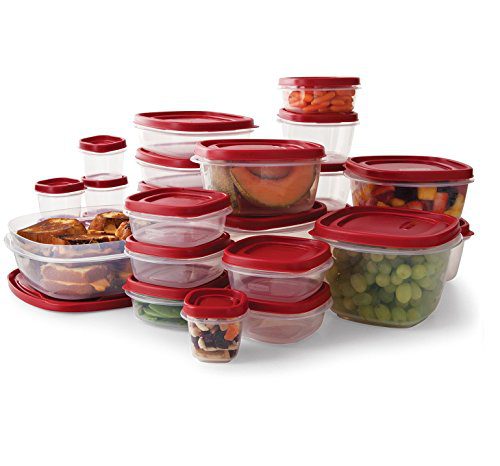 Rubbermaid Easy Find Lids Food Storage Containers, Racer Red