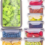 [9-Pack] Food Storage Containers with Lids - Plastic Food Containers with Lids - Plastic Containers with Lids BPA Free - Leftover Food Containers - Airtight Leak Proof Easy Snap Lock Food Container