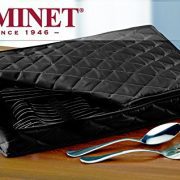 LAMINET Deluxe Heavy-Duty Quilted Flatware Storage Case - Holds Service for 12 - BLACK