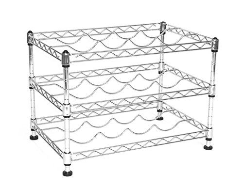 Seville Classics 12-Bottle Stackable Wine Rack, 11.5-inch by 17.5-inch by 12-inch