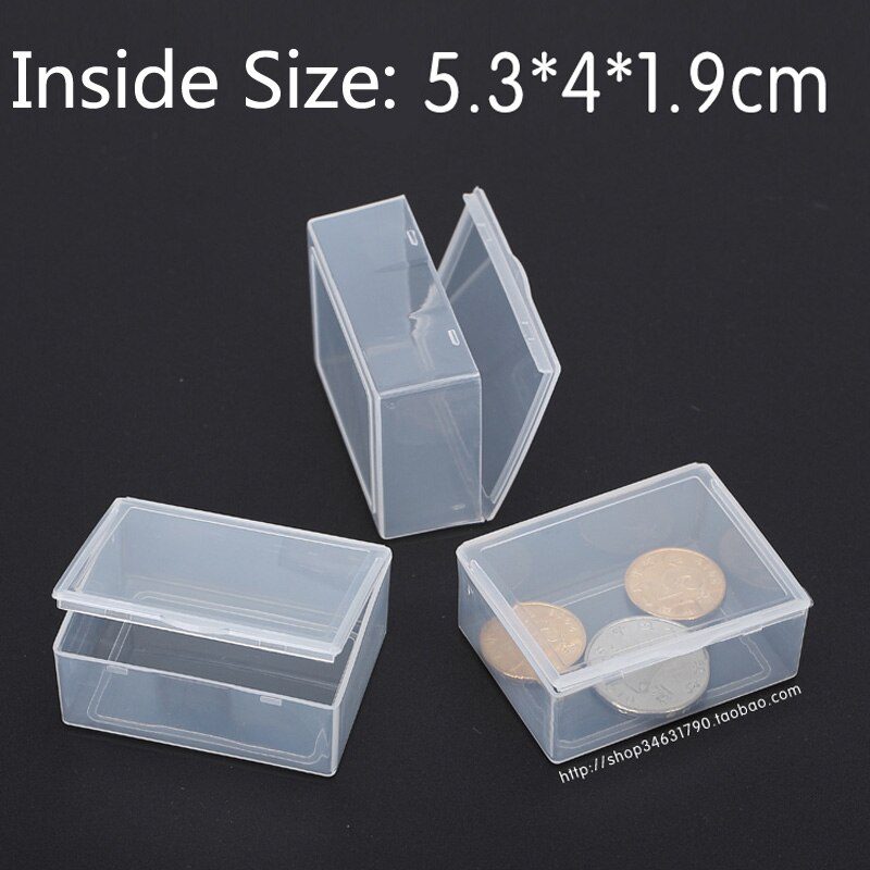 Free Shipping Transparent Plastic Small square Boxes Packaging Storage Box With Lid for jewelry box Accessories Finishing Box