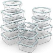 Razab 24 Piece Glass Food Storage Containers w/Airtight Lids - Microwave/Oven/Freezer & Dishwasher Safe - Steam Release Valve BPA/ PVC Free -Small & Large Reusable Round, Square & Rectangle Containers