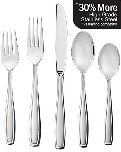 Radley & Stowe 20-Piece Flatware Solid Stainless Steel Silverware Set (Designer Grade with Matte Finish Handle)