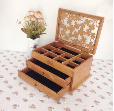 new three layer organizer wood jewelry boxes Storage Box wood clover European wooden jewelry box special offer desk organizer