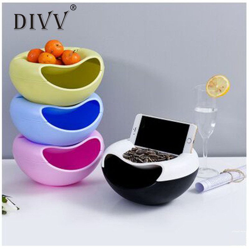 DIVV Shape Updated Bowl Perfect For Seeds Nuts And Dry Fruits Storage Box Evironment-friendly Bowl 1PC Food Grade Plastic